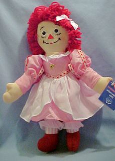 Large Raggedy Ann Pretty in Pink w Heart Necklace LQQK