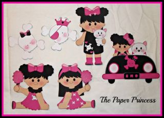 Scrapbook Premade Handmade Paper Pieced Girl Emo Pink Kitty Car Skulls