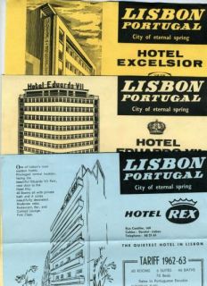 Lisbon Portugal Hotel Flyers Hotel REX Hotel EXCELSIOR & Hotel Eduardo