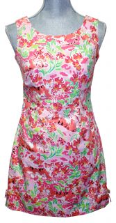 Lilly Pulitzer Delia Dress Lillys Pink Call Me Kitty Cat Print 8 New