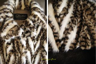 Magnificent Montana Lynx Lippi Cat White Chevron Mink Fur Coat