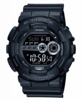 Shock Watch, Mens Digital Black Resin Strap 51x55mm GD110 1   All