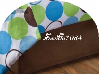 8P Twin Dot Comforter Blue Brown Green Sheets Val Pillo