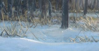 Frase Original Oil Painting Winter Landscape Snow