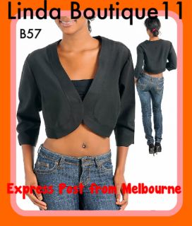 B57 Womens Black Bolero Jacket Crop Shrug Dress Plus Size 22 24 14 16