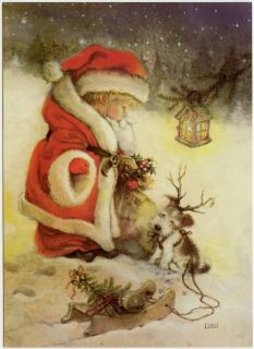 Lisi Martin   Artist Signed   Make Believe Santa. Post card is unused