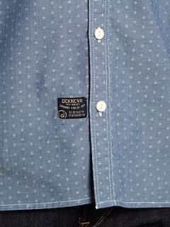 Duck and Cover Short sleeved dot chambray shirt Light Blue   