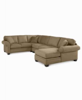 Elliot Fabric Microfiber Sectional Sofa, 3 Piece Chaise 138W x 95D x