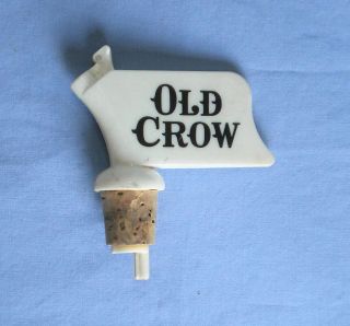 Vtg Old Crow Liquor Flag Bottle Stopper Pourer