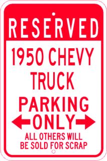 1950 50 Chevy Truck Parking Sign