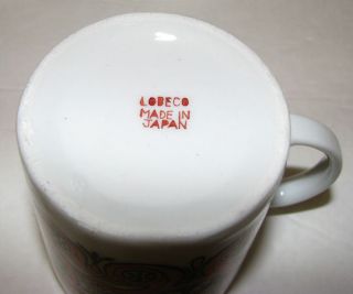 Set of 4 Funky China Coffee Cups Mugs Lobeco Made in Japan