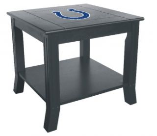 Colts Side Table Wood End Table Black NFL Logo Night Stand