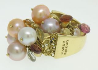 Marco Bicego Paradise 18K Gold Multi Gemstone Pearl Confetti Large