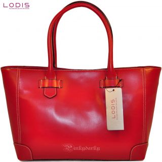 2013 New Lodis Audrey Lilian Fine Leather Red Shopper Tote Handbag