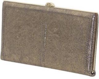 Lodis Olympus Diva Clutch Ballet Wallet Champagne Metallic Leather New