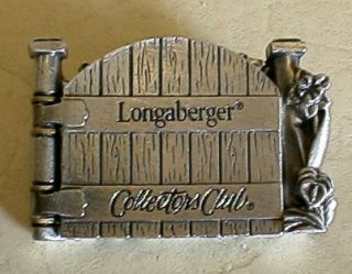 Longaberger 1999 Cclub Pewter Cottage Gate Tie on Pin