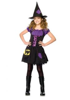 Little Girls Black Cat Witch Dress and Hat Kids Childrens Halloween