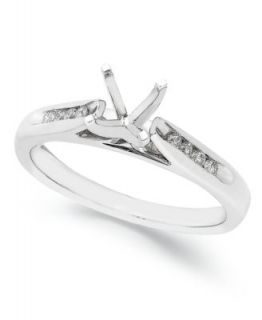14k White Gold Ring Setting, Diamond Engagement Ring Setting (1/5 c. t