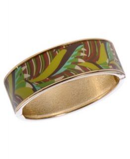 Haskell Bracelet, Brown and Green Palm Skinny Bangle