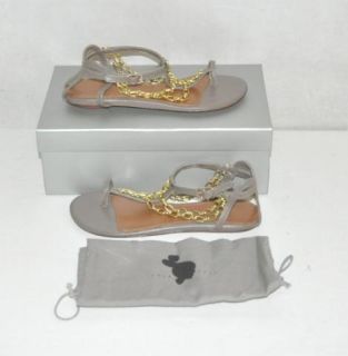 Lola Cruz Size 8 Grey Gris Claro T Strap Sandals 001Z10BK