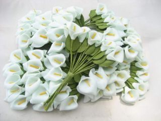 Sky Blue Lily Artificial Flower Heads Wedding Card Craft Lot 1 2 Long