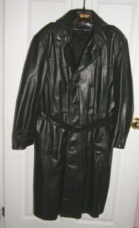 Matrix Long Leather Jacket Coat Men Sz 44