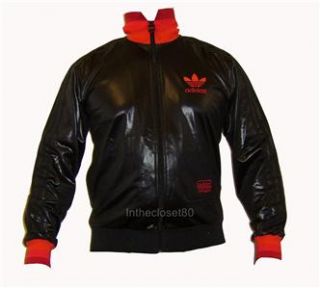 Adidas Chile 62 Ribbed Track Top Jacket Black Red