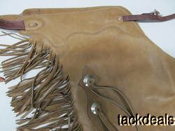 USA Hand Made Cowboy Chinks by L Proctor Plain Glove Soft Leather XL