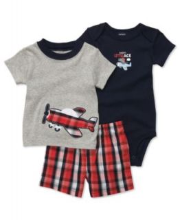 Carters Baby Set, Baby Boys Tee and Plaid Shorts Set   Kids