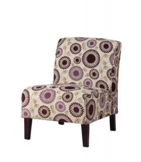 New Lily Slipper Purple Floral Living Room Accent Chair