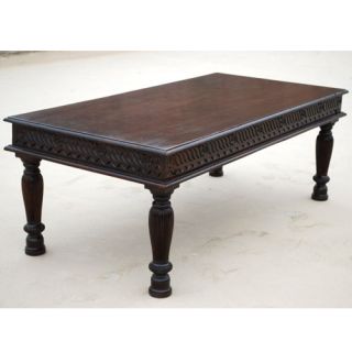 Espresso Hand Carved Sofa Cocktail Coffee Table Living Room Furniture