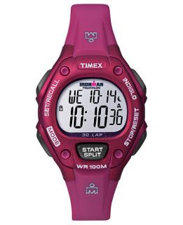 Timex Watch, Womens Digital Ironman 30 Lap Raspberry Resin Strap 34mm