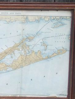 Antique Map Long Island Railroad Montauk Steamboat 1904