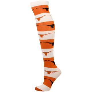 Texas Longhorns Ladies Burnt Orange White Logo Stripe Rugby Knee Socks