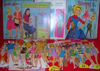 1960s Vintage Mixed Lot of Paper Dolls Cut Outs 17 Dolls Clothes