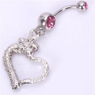 Irregular Heart Barbells Navel Belly Button Ring Body Jewelry