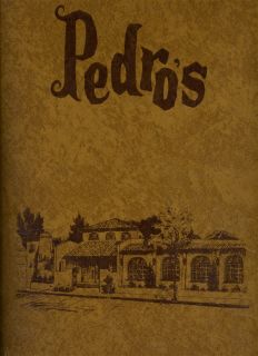 Pedros Mexican Restaurant Menu Los Gatos California 1981