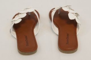 New Pierre Dumas Womens White Flower Design Lorna 1 Sandals