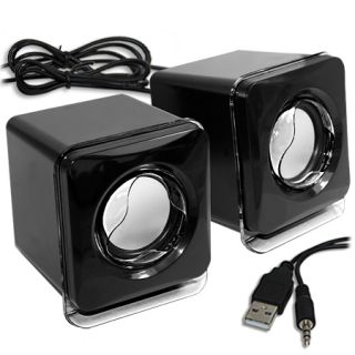 USB Powered 3 5mm Stereo Speakers PC Laptop Mobile iPod  Mac