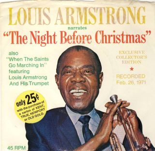45rpm Louis Armstrong The Night Before Christmas When The Saints