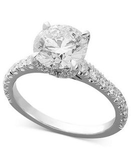 X3 Diamond Ring, 18k White Gold Certified Diamond Engagement Ring (1 1