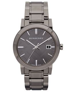 Burberry Watch, Mens Swiss Gunmetal Ion Plated Stainless Steel