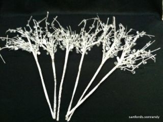 RAINDROP PICKS Set of 6 Long Stem Iridescent Beaded Floral Arrangement