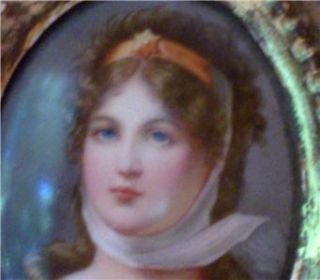 Antique Porcelain Portrait Queen Louise of Prussia Hand Carved Frame
