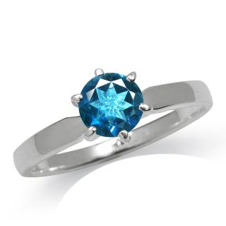 Natural London Blue Topaz 925 Sterling Silver Solitaire Ring Size Sz 7