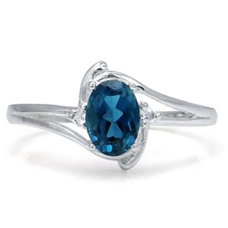 1ct Natural London Blue White Topaz 925 Sterling Silver Ring Size Sz 9