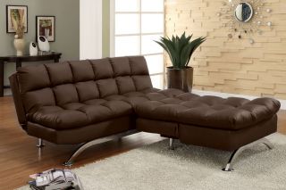 Leatherette Sofa Bed w Chair Chaise Lounge Contemporary