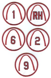 St Louis Cardinals Retired Numbers Patch Set of 10