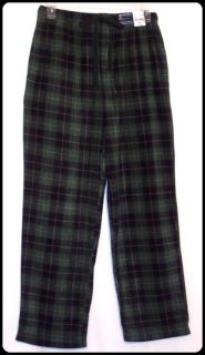 Stafford Mens Fleece Lounge Pants Pajama PJ Elastic Band Green Plaid