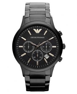 Emporio Armani Watch, Chronograph Black Ion Plated Stainless Steel